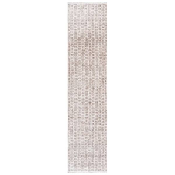 Garnet 2 ft. x 10 ft. Gray/Ivory Grid Runner Rug