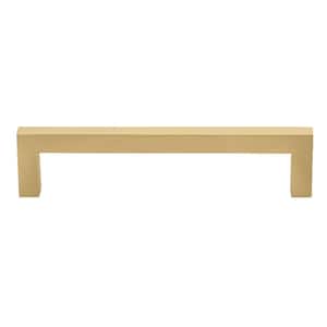 6-1/4 in. (160mm) Center-to-Center Champagne Gold Solid Square Bar Pulls (10-Pack )