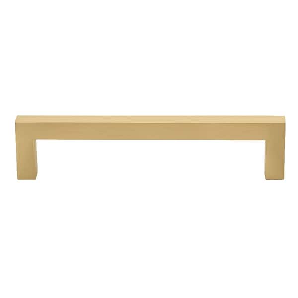 GLIDERITE 6-1/4 in. (160mm) Center-to-Center Champagne Gold Solid Square Bar Pulls (10-Pack )
