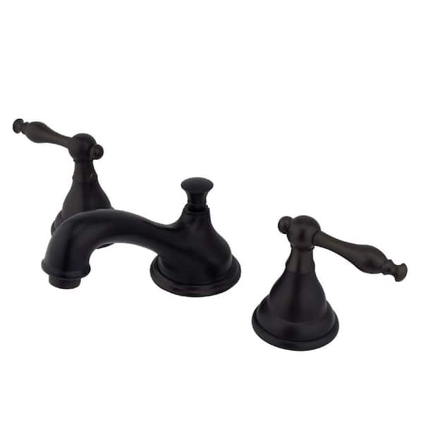 Kingston Brass 2-Handle 8 in. Widespread Bathroom Faucets with Brass Pop-Up in Oil Rubbed Bronze