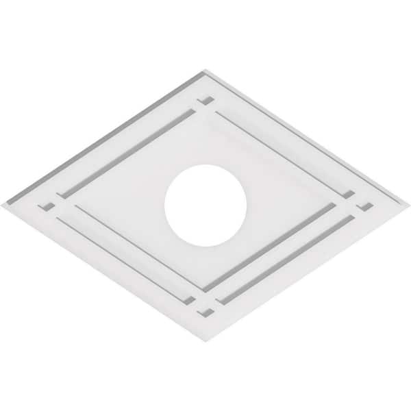 Ekena Millwork 30 in. W x 20 in. H x 6 in. ID x 1 in. P Diamond Architectural Grade PVC Contemporary Ceiling Medallion