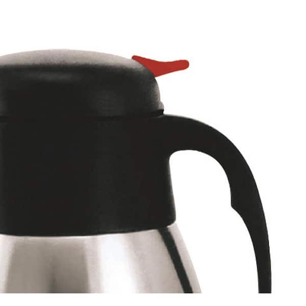 Large Thermal Coffee Carafe - Stainless Steel, Double Walled Thermal Pots for Coffee and Teas by Hastings Collective - Black, Vacuum Carafes with Remo