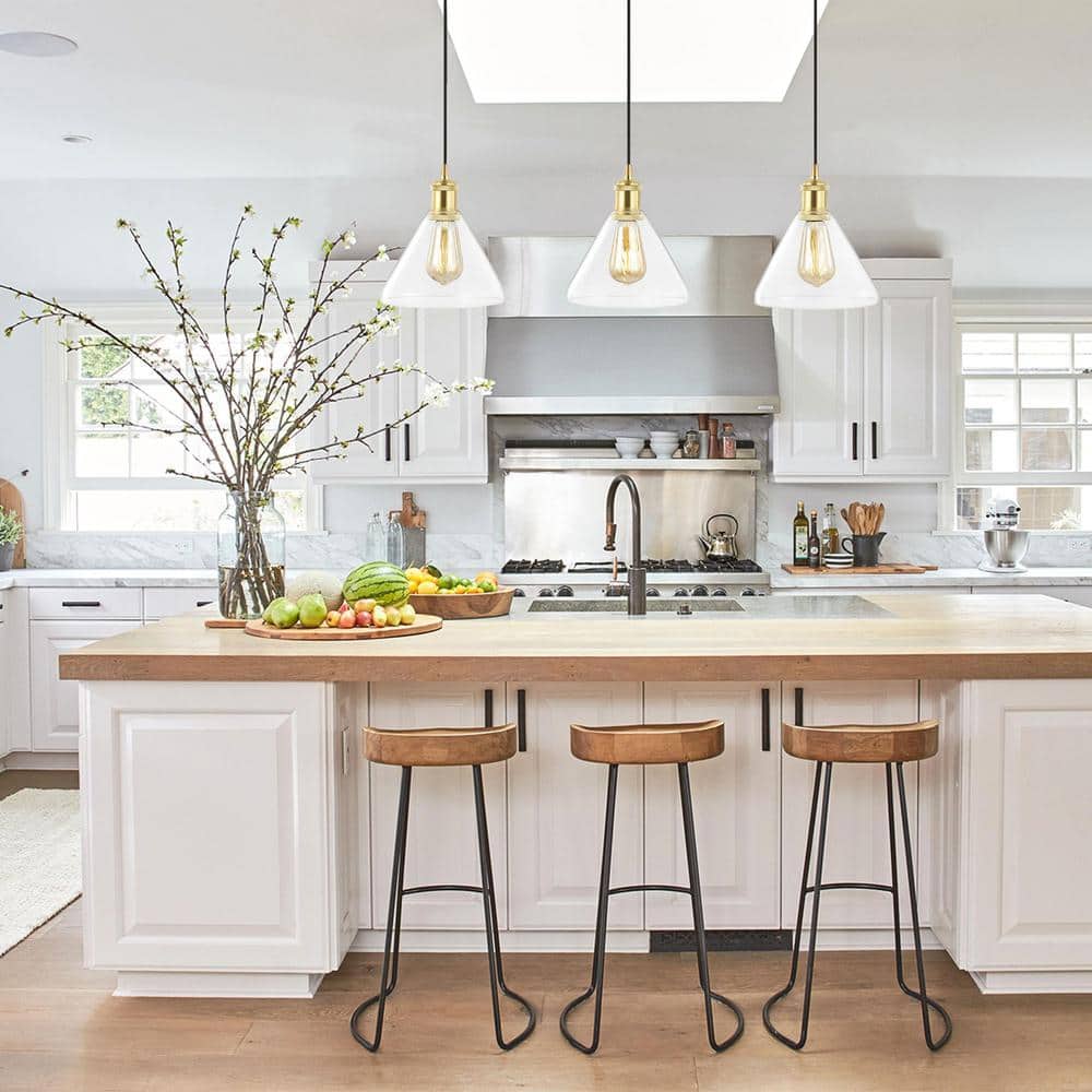 Kiawah Island Brushed Gold 30.5" LED Linear Pendant with Clear Glass