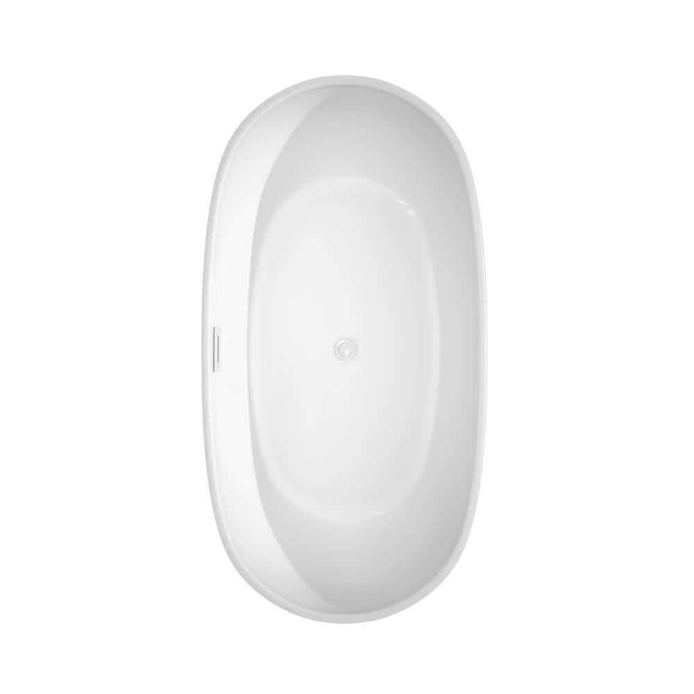 Rebecca 60'' Shiny White Freestanding Acrylic Bathtub