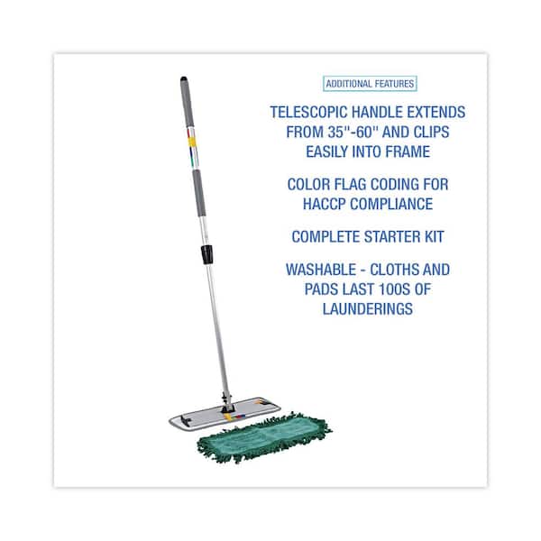Lavex 18 Microfiber Wet / Dry Mop Kit with Color-Coded Pads