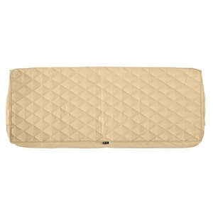 Montlake FadeSafe 42 in. W x 18 in. D x 3 in. T Chamomile Quilted Settee/Bench Cushion Slipcover
