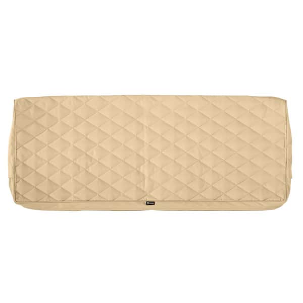 Classic Accessories Montlake FadeSafe 54 in. W x 18 in. D x 3 in. T Chamomile Quilted Settee/Bench Cushion Slipcover