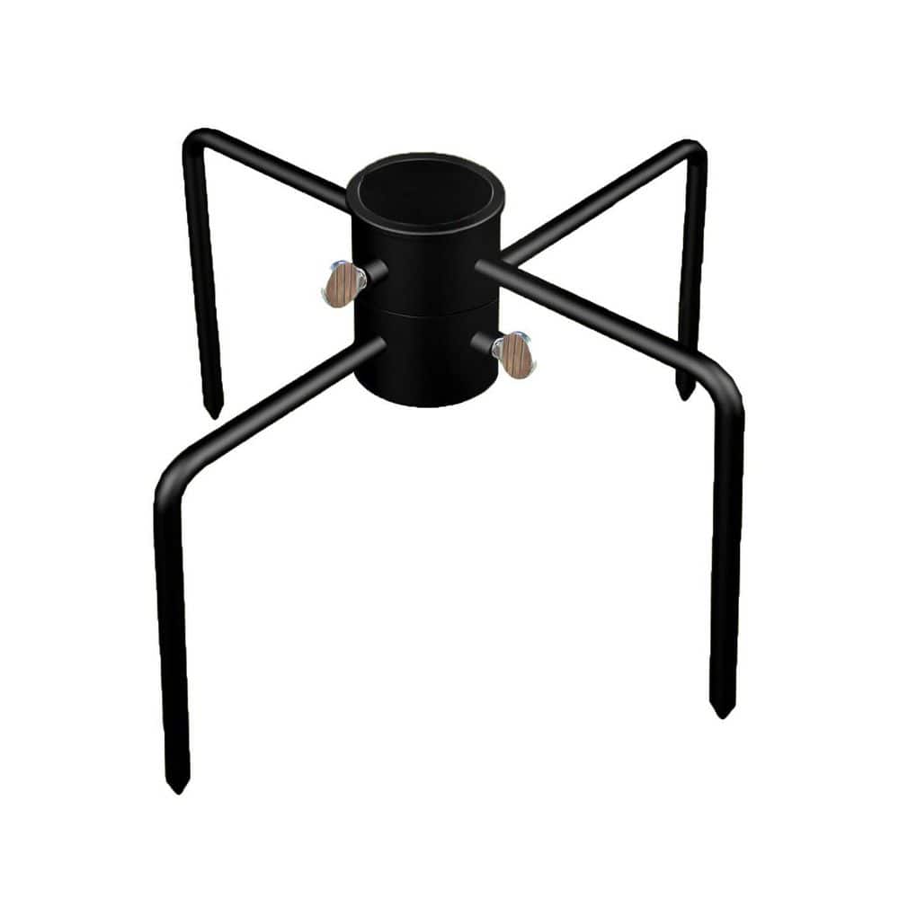 11.02 in. Pole Stabilizer Stand Outdoor Black Adjustable Adapters Bird Feeder Umbrella Anchor Support price history on PriceWatchPro