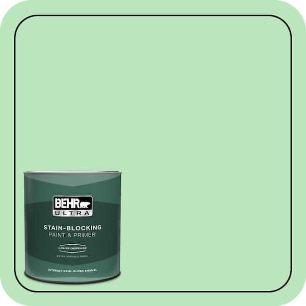 BEHR ULTRA 1 qt. #P390-3 Mint Parfait Extra Durable Semi-Gloss Enamel Interior Paint & Primer