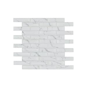 Carrara 11.81 in. x 12.01 in. x 6mm Matte Mosaic Porcelain Floor and Wall Tile (14.7 sq. ft./Case)