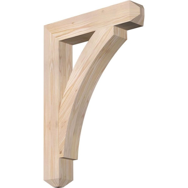 Ekena Millwork 3.5 in. x 28 in. x 20 in. Douglas Fir Thorton Craftsman Smooth Bracket