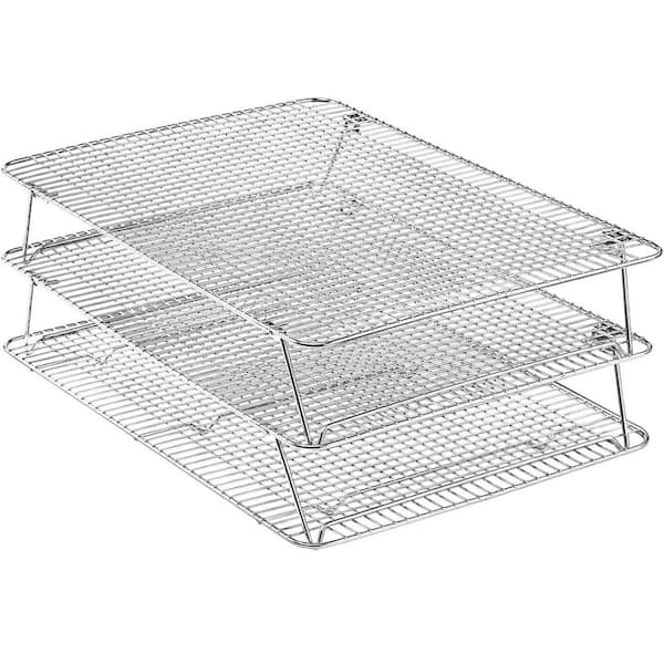 3-Tier 16.5 in. x 12 in. Stainless Steel Stackable Cooling Rack for Baking, Wire Cooling Rack for Oven