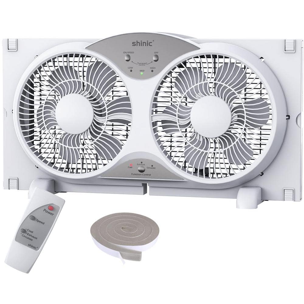 Twin 9 Blades Window Fan, 23.5 to 37 Adjustable Bathroom Kitchen Win