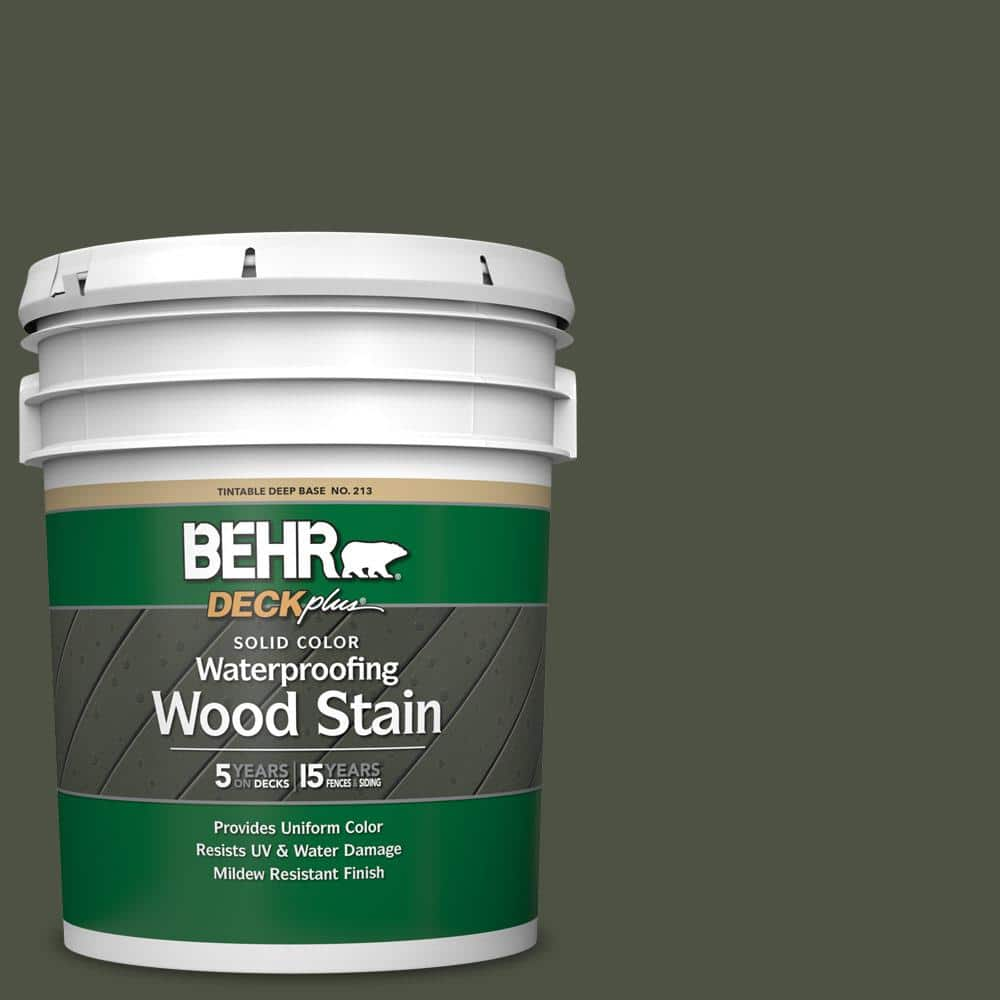 BEHR DECKplus 5 Gal SC 108 Forest Solid Color Waterproofing Exterior   Forest Behr Deckplus Exterior Wood Stains 21305 64 1000 