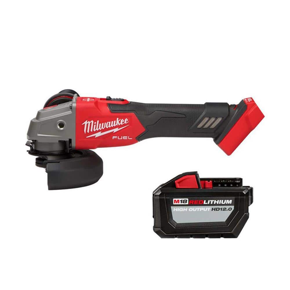 Milwaukee M18 FUEL 18V Lithium-Ion Brushless Cordless 4-1/2 in./5 in.  Grinder Variable Speed  Slide Switch w/12.0ah Battery 2889-20-48-11-1812  The Home Depot