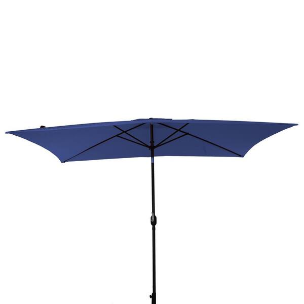 Mondawe 10 ft. Rectangular Aluminum Market Patio Umbrella Crank and ...