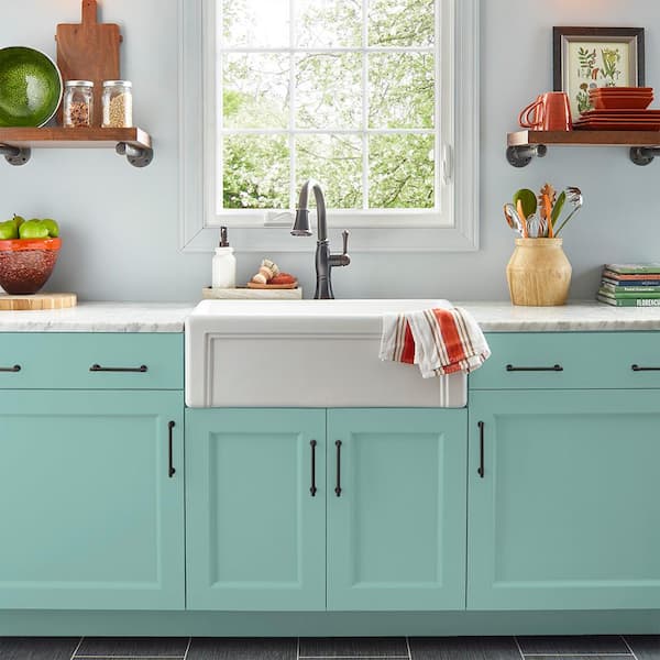 Aqua painted kitchen cabinets  Aqua kitchen, Teal kitchen