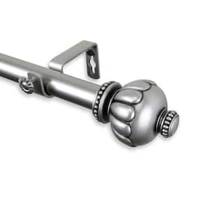 66 in. - 120 in. Telescoping 1 in. Single Curtain Rod Kit in Satin Nickel with Selma Finial