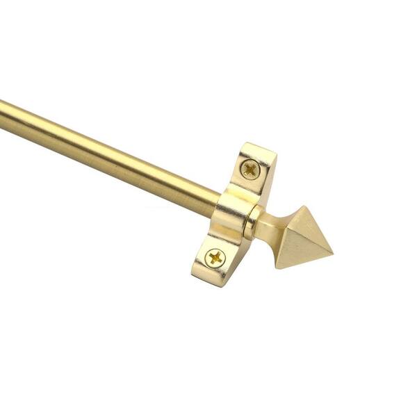 Zoroufy Plated Inspiration Collection Tubular 36 in. x 3/8 in. Brushed Brass Finish Stair Rod Set with Pyramid Finials