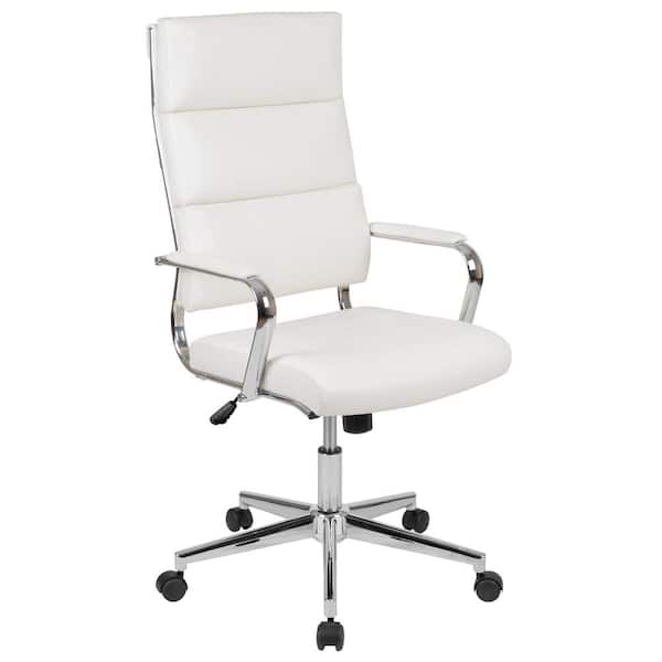 Faux Leather Executive Chair, White Faux Leather Office Chair