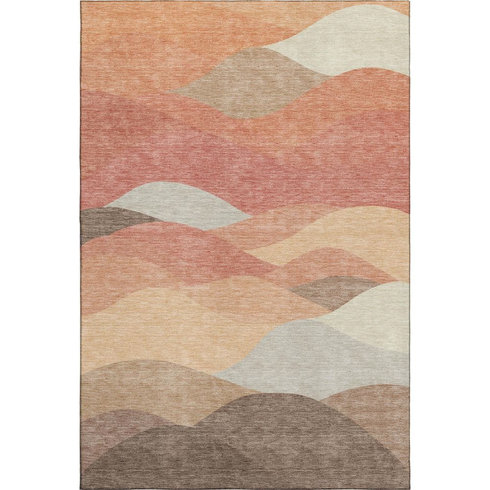 Mayfield Premium Machine Washable Abstract AMF2378 Coral 5 ft. x 7 ft. 6 in. Area Rug price history on PriceWatchPro
