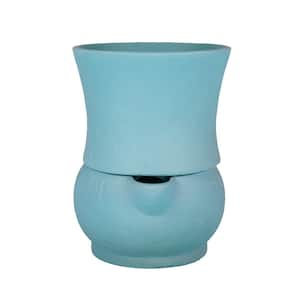 6 in. Dia x 8 in. H Composite Self Watering Belly Pot in Green