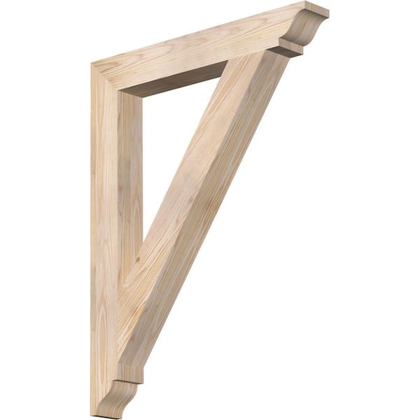 Ekena Millwork 3.5 in. x 34 in. x 26 in. Douglas Fir Traditional Smooth Bracket