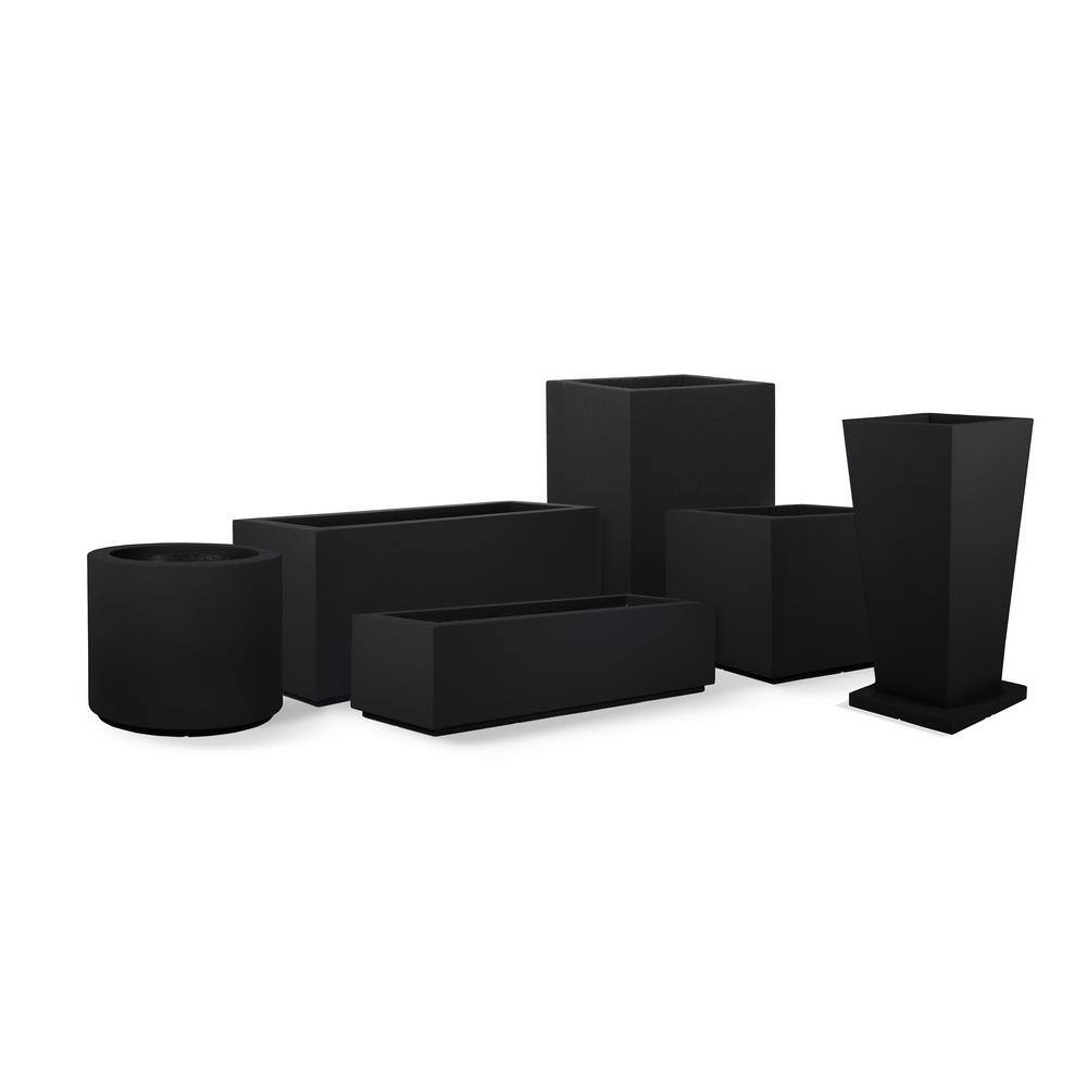 Riviera Black Polystone Extra Large Rectangular Planter