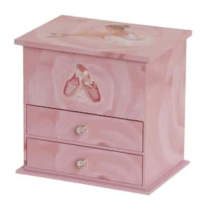 Casey Girl's Pink Fashion Paper Musical Ballerina Jewelry Box