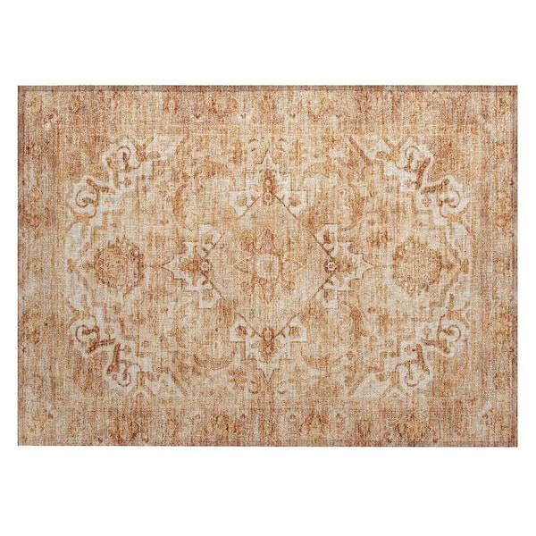 Chantille Machine Washable Indoor/Outdoor Abstract ACN2164 Copper 1 ft. 8 in. x 2 ft. 6 in. Accent Rug