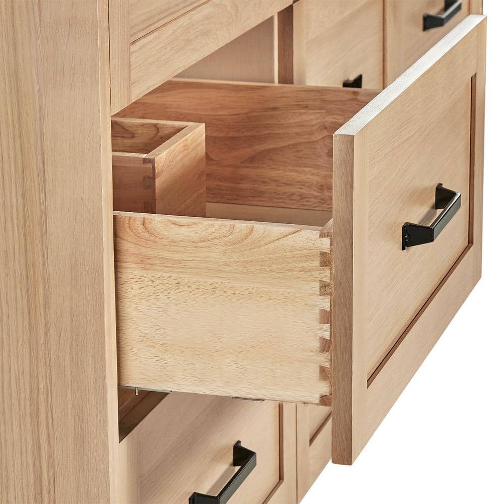 Monroe 67" Light Oak Double Vanity with White Quartz Top
