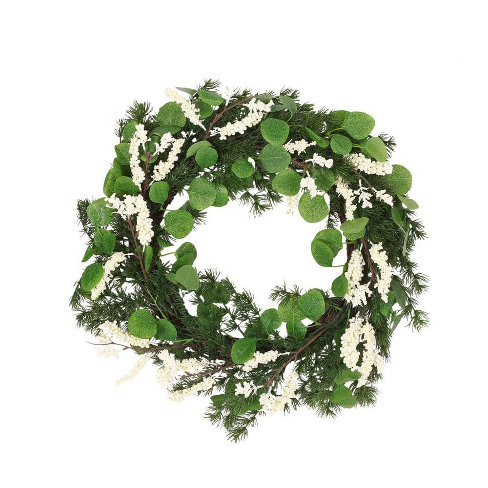 Beautiful 2.13 ft. Green Artificial Mixed Flower Garland Plant Pine Needles