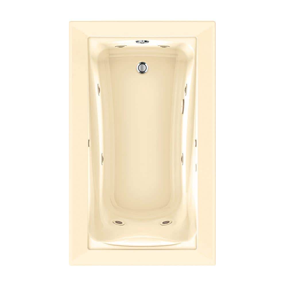 Green Tea EcoSilent 60 in. x 36 in. Whirlpool Tub in Bone