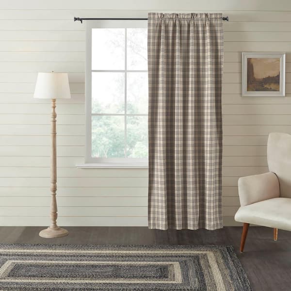 VHC BRANDS Sawyer Mill Charcoal Plaid 40 in. W x 84 in. L Blackout