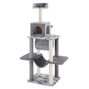 Dazzle 59 in. Gray Cat Scratching Tree