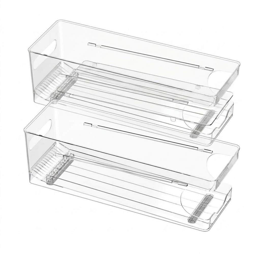 2 Pack Clear Plastic Rolling Soda Can Organizer for Refrigerator Pantry Beer Soda Pop 12 Can Storage Holder price history on PriceWatchPro