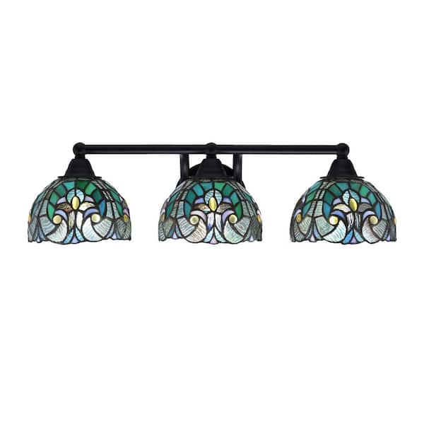 Unbranded Madison 23.25 in. 3-Light Matte Black Vanity Light