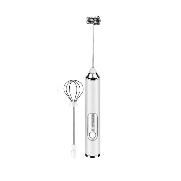 Handheld Milk Frother Wand with 2 Stainless Steel Whisks, 3-Speed Electric Mixer for Coffee, Matcha, Egg Foam