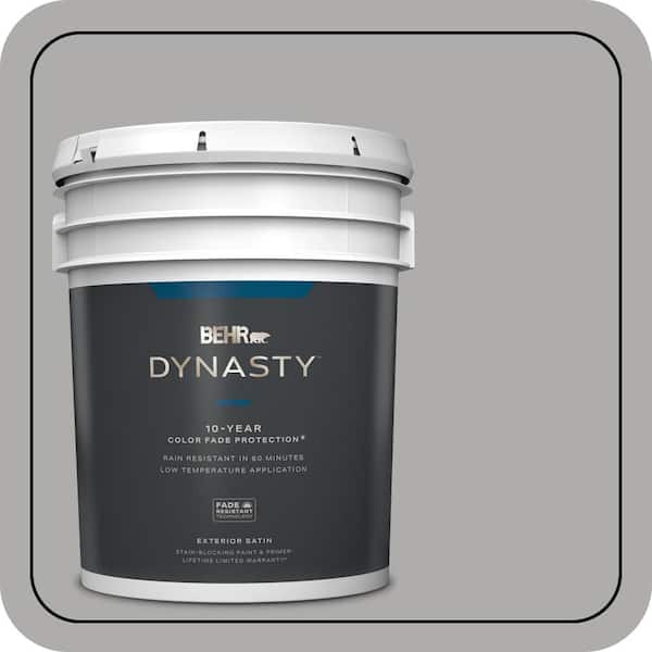 BEHR DYNASTY 5 gal. #N520-3 Flannel Gray Satin Enamel Exterior Stain-Blocking Paint & Primer