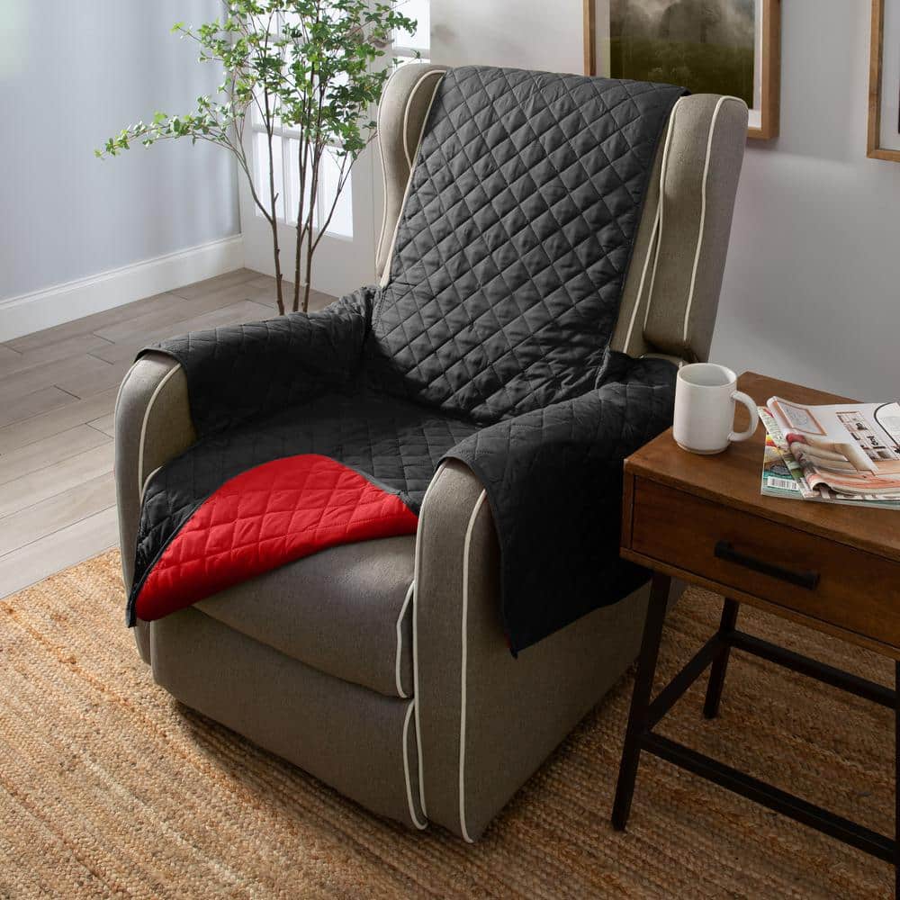 Ruby Red Quilted Puff Recliner Chair Protector