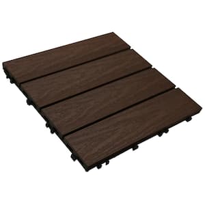10-Piece 1 ft. x 1 ft. Quick Deck Outdoor Composite Deck Tile in Brazilian Ipe