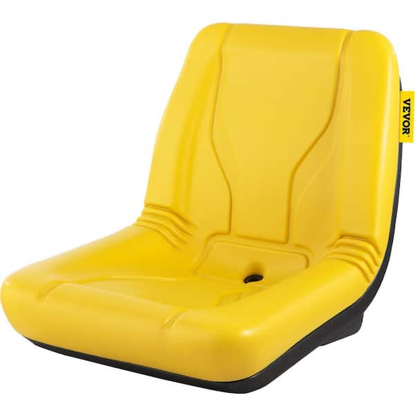 VEVOR Universal Tractor Seat Industrial High Back PVC Lawn & Garden Mower Seat Replacement Steel Frame Forklift Seat in Yellow