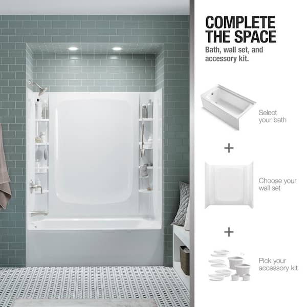 STERLING 60 in. x 32 in. Soaking Bathtub with Left Drain in