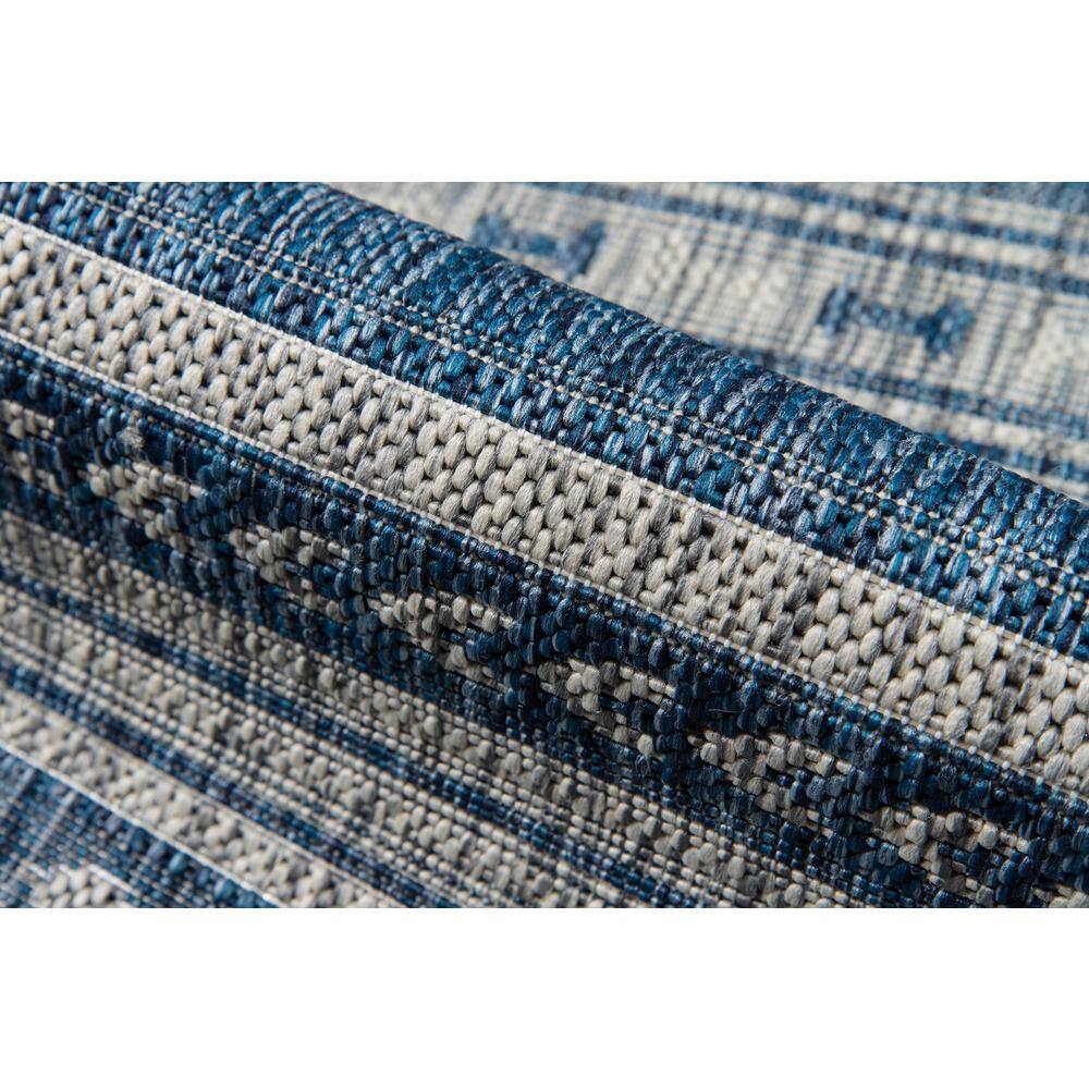 Chambray Blue Synthetic Braided 6'7" x 9'6" Easy-Care Area Rug