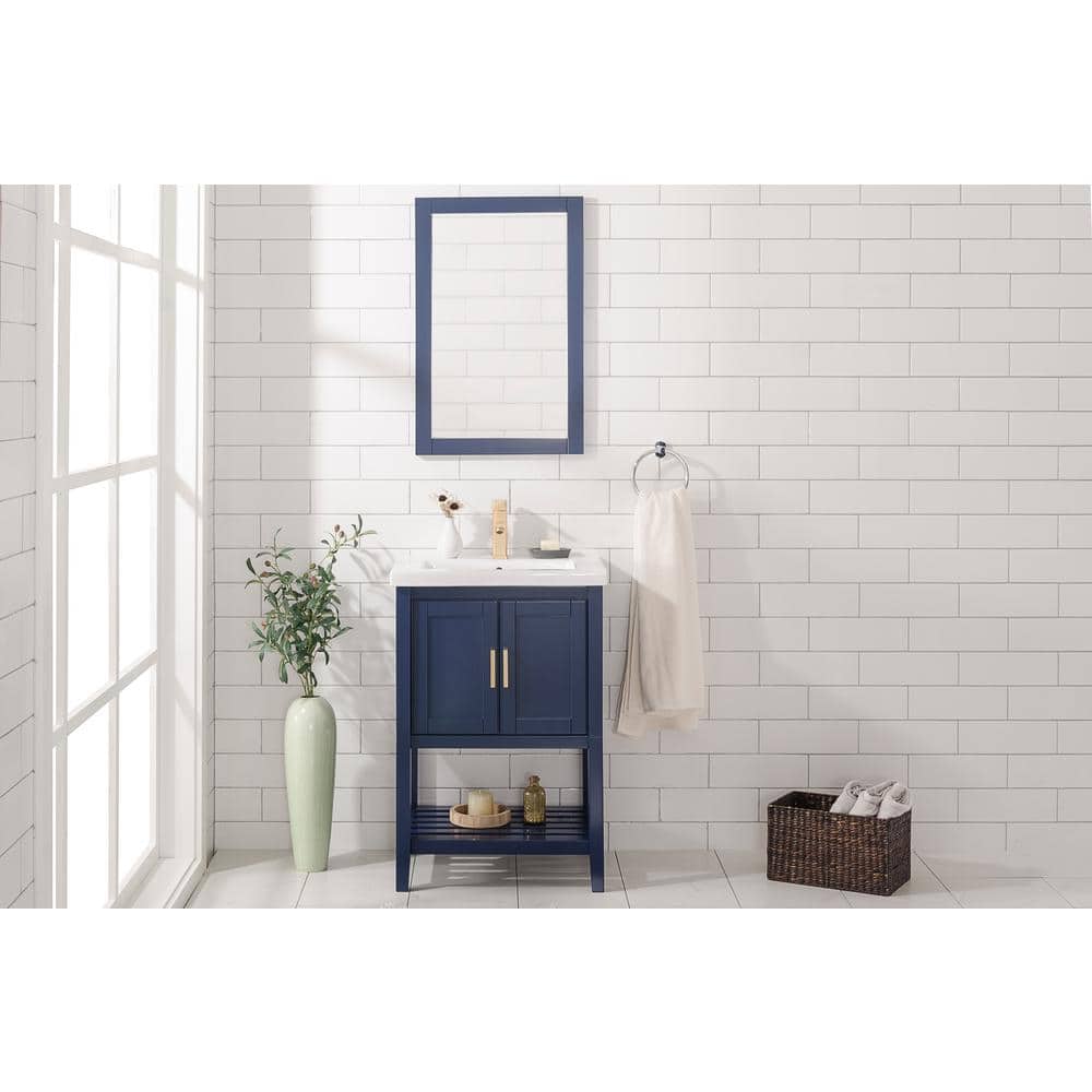 24" Blue Poplar and MDF Freestanding Sink Vanity