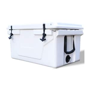 65 qt. White Food and Beverage Chest Cooler, Outdoor Camping Picnic Fishing Portable Cooler, Insulated Cooler Box