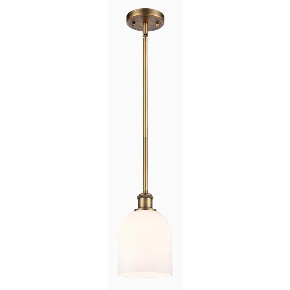 Bella 100-Watt 1-Light Brushed Brass Standard Mini Pendant Light with Painted Glass Shade, No Bulbs Included price history on PriceWatchPro