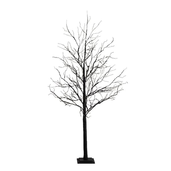 6 ft. Artificial Halloween Deluxe Black Twig Tree Pre-Lit with Orange and Purple LED Lights