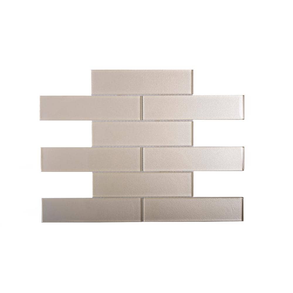 Ice 2 in. x 8 in. Polished Glass Mosaic Tile Sample (0.11 sq. ft./Piece) price history on PriceWatchPro
