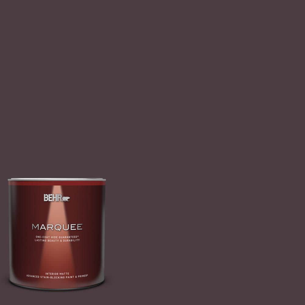 BEHR MARQUEE 1 qt. #T18-04 Nocturne Shade Matte Interior Paint & Primer ...